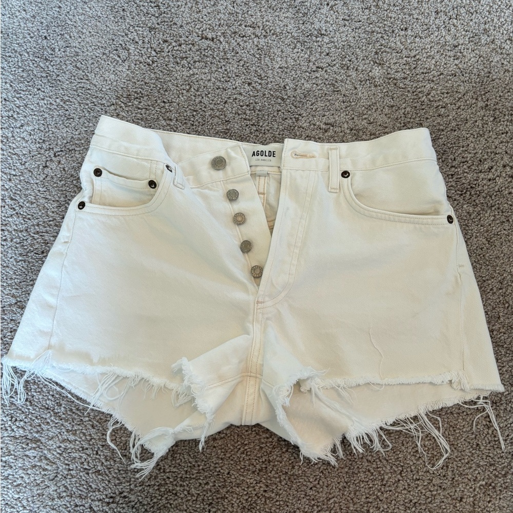 White Agolde Parker shorts, size 25